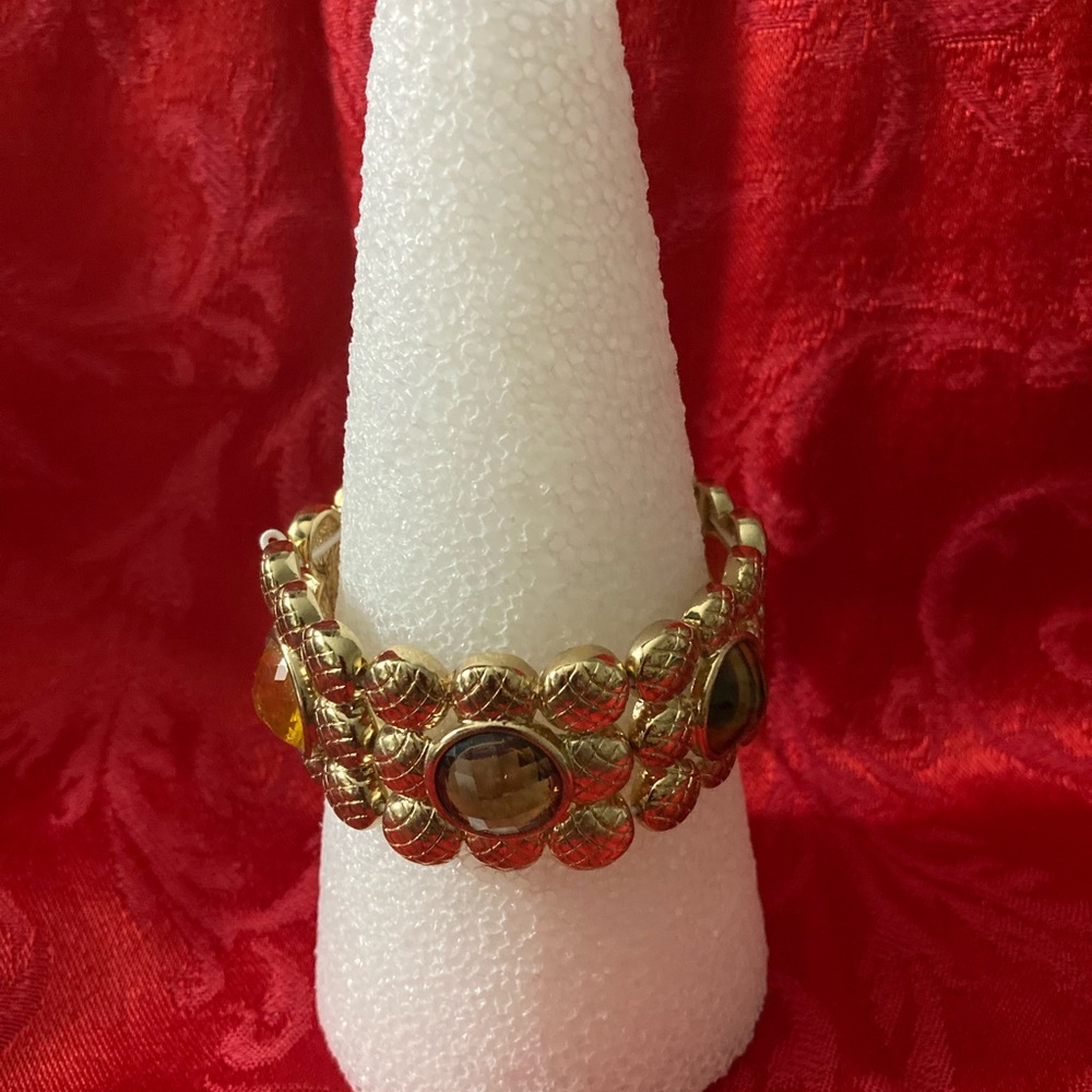 Lia Sophia Gold Bracelet with Brown Accents